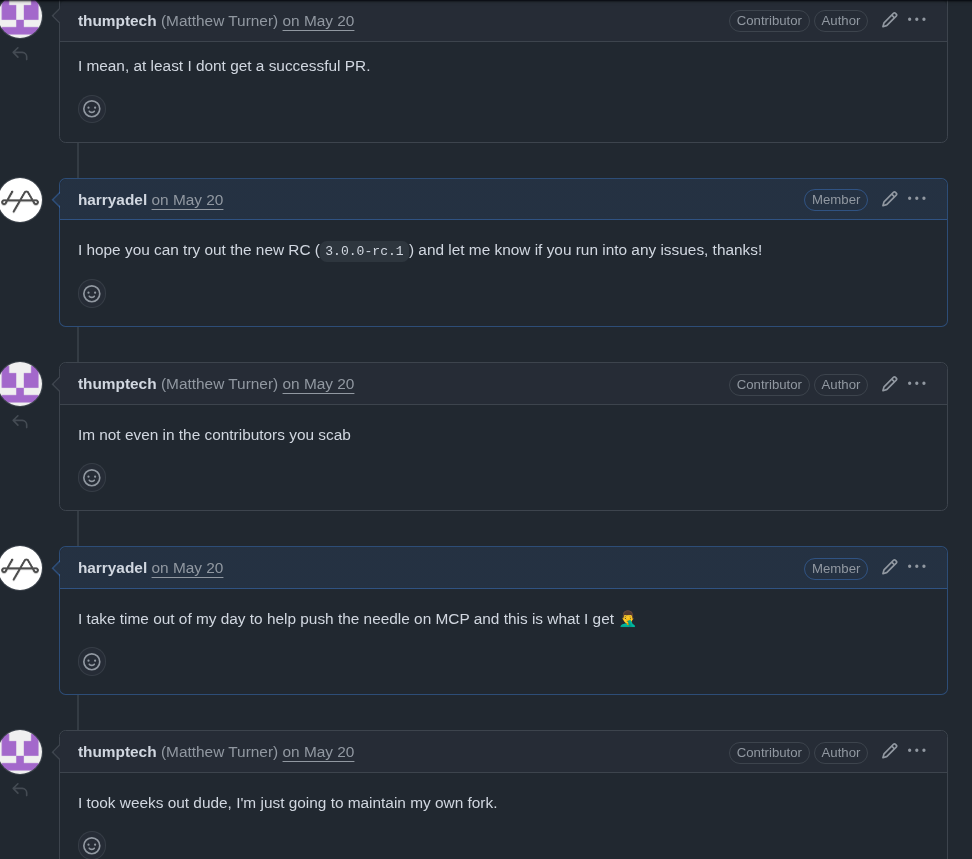 Screenshot of the GitHub pull request discussion