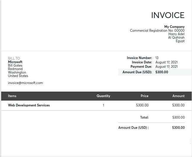 Example Invoice